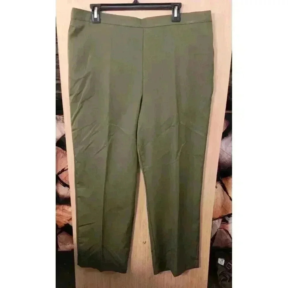 Alfred Dunner Olive Green Trousers